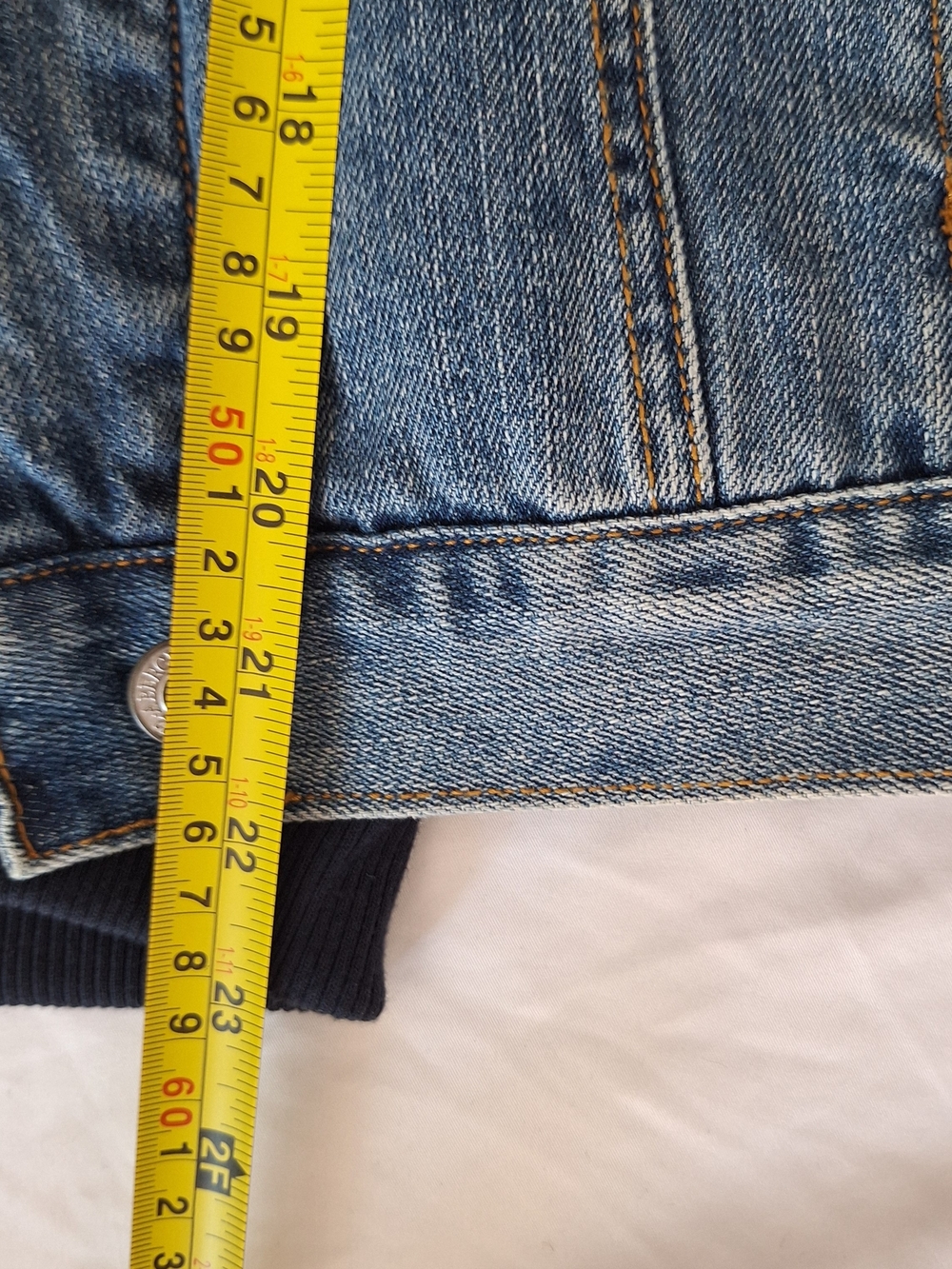 Abercrombie & Fitch 2 in 1 Denim Hoodie Jacket Size L Blue Hooded - Picture 6 of 6